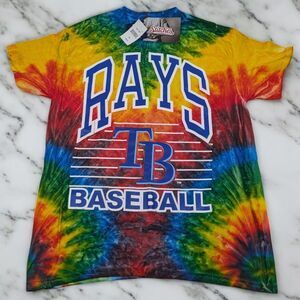 Tampa Bay Devil Rays T Shirt Mens M Tie Dye‎ Logo MLB Baseball Stitches NWT